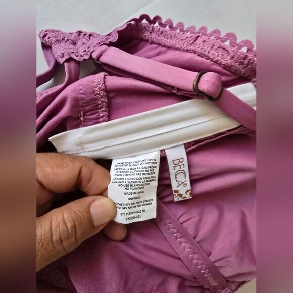 Becca Puple Lace Swimsuit Size 2X - Picture 7 of 13